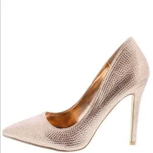 Rose Gold Rhinestone High Heel Pump
